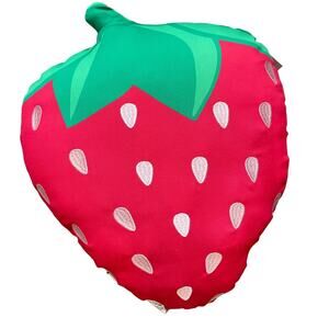 Novogratz Strawberry Shaped Pillow 17x20 Indoor Outdoor Pop of Color NEW